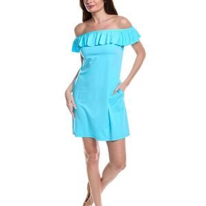 Tommy Bahama Pearl Off-the-shoulder Ruffle Dress in Blue - L